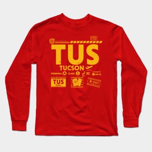 Vintage Tucson TUS Airport Code Travel Day Retro Travel Tag Arizona Long Sleeve T-Shirt